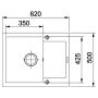 Кухонна мийка FRANKE MARIS MRG 611-62 оборотна, сірий камінь (114.0565.115) 620х500 мм.