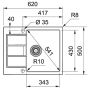 Кухонна мийка FRANKE SIRIUS 2 S2D 611-62 оборотна, чорна (143.0627.288) 620х500 мм.