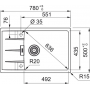Кухонная мойка FRANKE CENTRO CNG 611-78 XL черная матовая, оборотная (114.0701.816) 780х500 мм.