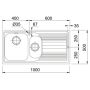 Кухонна мийка FRANKE LOGICA LINE LLL 651, крило праворуч (101.0381.837) 1000x500 мм.
