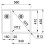 Кухонна мийка FRANKE BOX BXX 260/160-34-16 (127.0369.916) 560х450 мм.