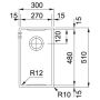 Кухонная мойка FRANKE BOX CENTER BWX 210/110-27 (127.0579.849) 300х510 мм.